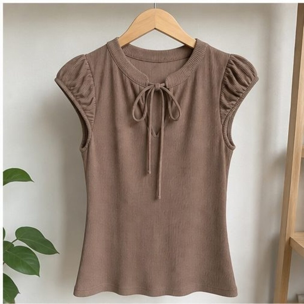 Taupe Peplum Top
